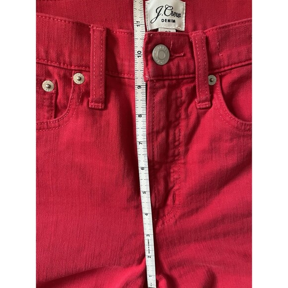 J Crew Cranberry Red 10” High Rise Toothpick Skinny Jeans Size 27 - Picture 6 of 7